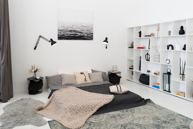 Kostenloses Foto gemütliches schlafzimmer-innendesign