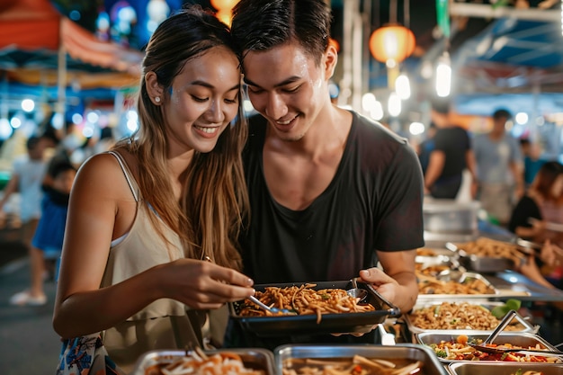 Kostenloses Foto genießen sie das street food fest