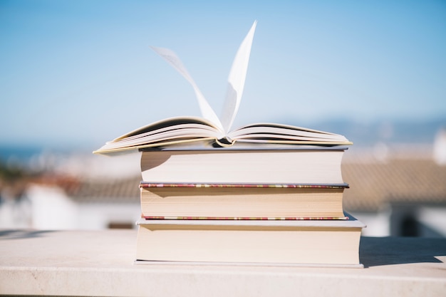 Geöffnetes Buch mit Umblättern