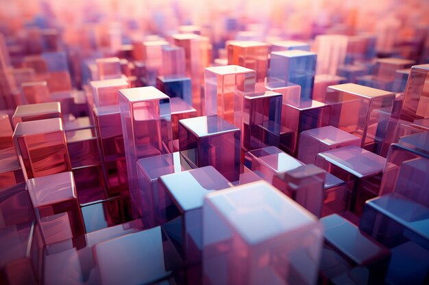 Geometrische 3D-Formen im Innenhintergrund