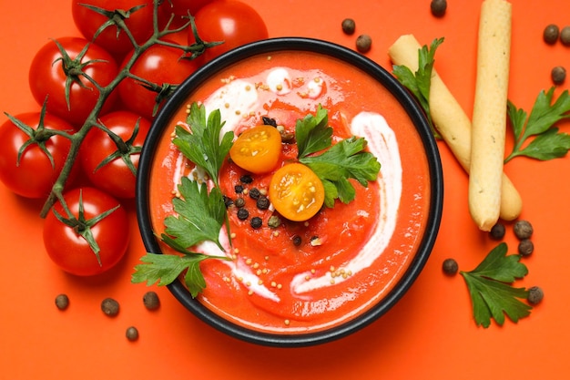 Kostenloses Foto gericht aus tomaten leckere tomatensuppe