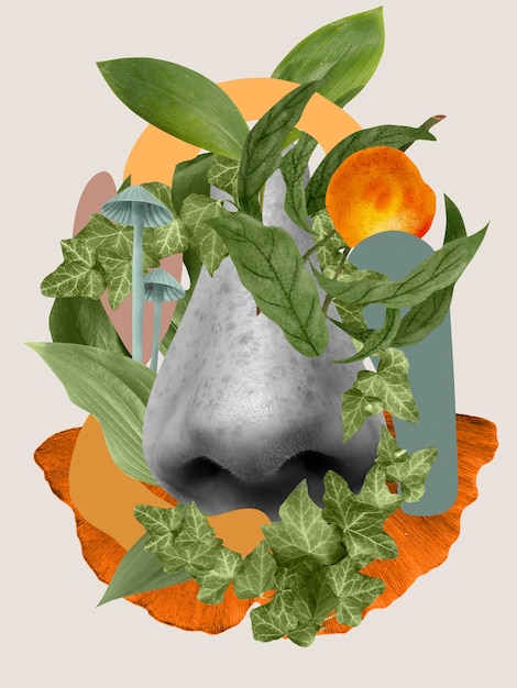 Geruchssinn und Blättercollage