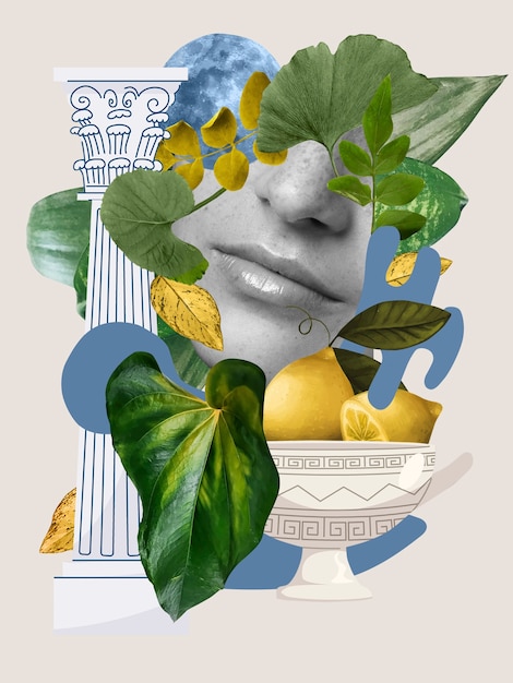 Geruchssinn und Zitronencollage