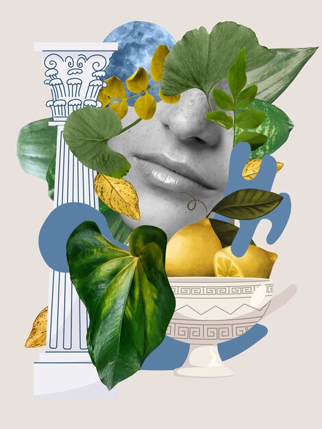 Geruchssinn und Zitronencollage