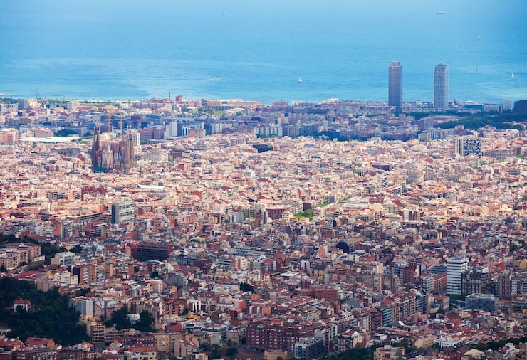 Kostenlose Foto gesamtansicht von barcelona
