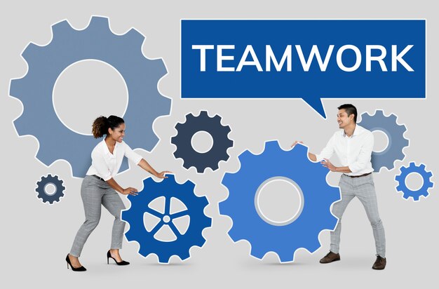 Geschäftsleute, die sich auf Teamarbeit konzentrieren