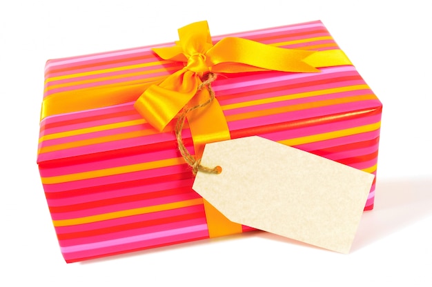 Geschenk-Box mit leeres Etikett