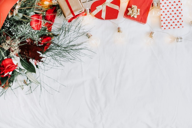 Geschenkboxen und Bouquet Zusammensetzung