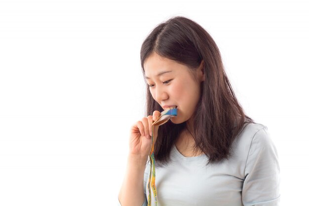 gesund lächelnd goldenen Platz Erfolg