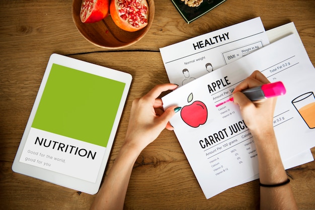 Kostenloses Foto gesunde ernährung lebensmittel lifestyle bio wellness grafik