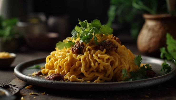 Kostenlose Foto gesunde mahlzeit, gekocht mit frischem fleisch und gemüse, das durch ki erzeugt wurde