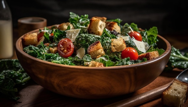 Gesunder Gourmet-Salat mit frischen Bio-Zutaten, die von KI erzeugt werden