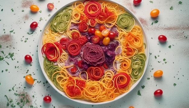 Kostenloses Foto gesundes italienisches essen mit frischen pasta-variationen, generiert von ki