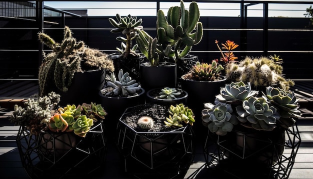 Gewächshaus-Sammlung von blühenden Pflanzen zur Dekoration, die von KI generiert werden