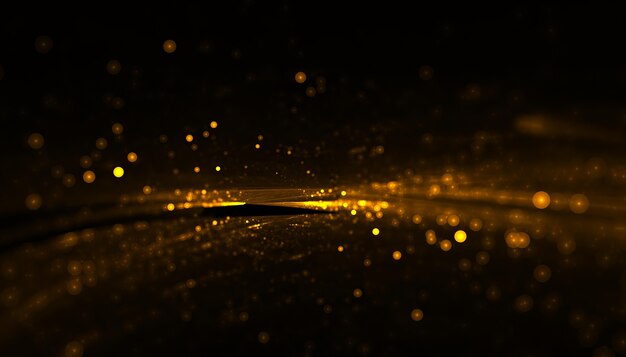 Glänzende goldene Partikel mit hellem Streifen