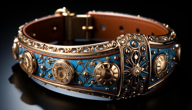 Kostenloses Foto glänzendes silberarmband mit zeitloser eleganz im metallischen stil, erzeugt durch künstliche intelligenz