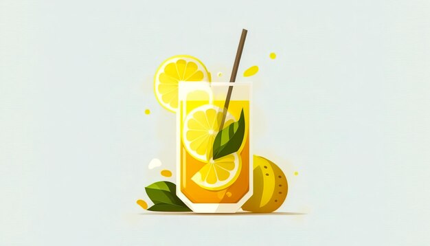 Kostenloses Foto glas mit frischer limonade isolierte generative ai