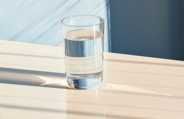 Kostenloses Foto glas wasser mit schatten