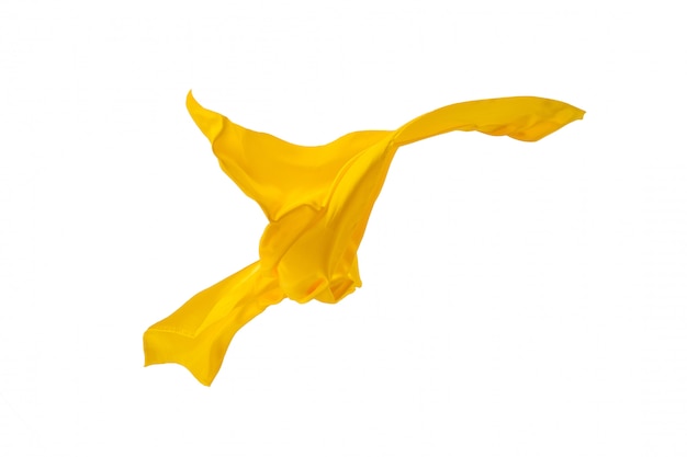 Glattes elegantes transparentes gelbes Tuch getrennt auf Weiß