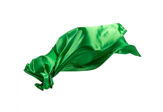 Glattes elegantes transparentes grünes Tuch getrennt auf Weiß