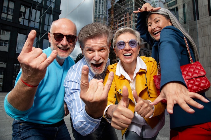 Kostenlose Foto glückliche senioren, die sich amüsieren