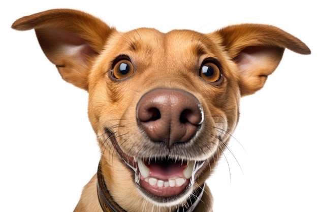 Kostenloses Foto glückliches hundeporträt, das nach vorne schaut