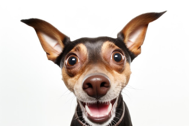 Kostenloses Foto glückliches hundeporträt, das nach vorne schaut