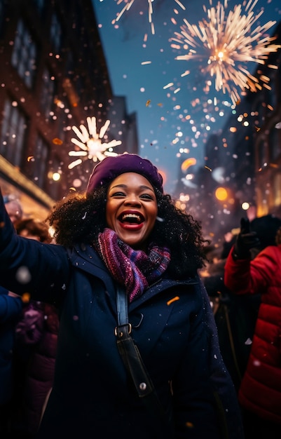 Kostenloses Foto glückliches neujahr 2024 feiern