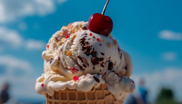 Kostenloses Foto gönnen sie sich gourmet-sommersüße mit von ki erzeugter eiscreme