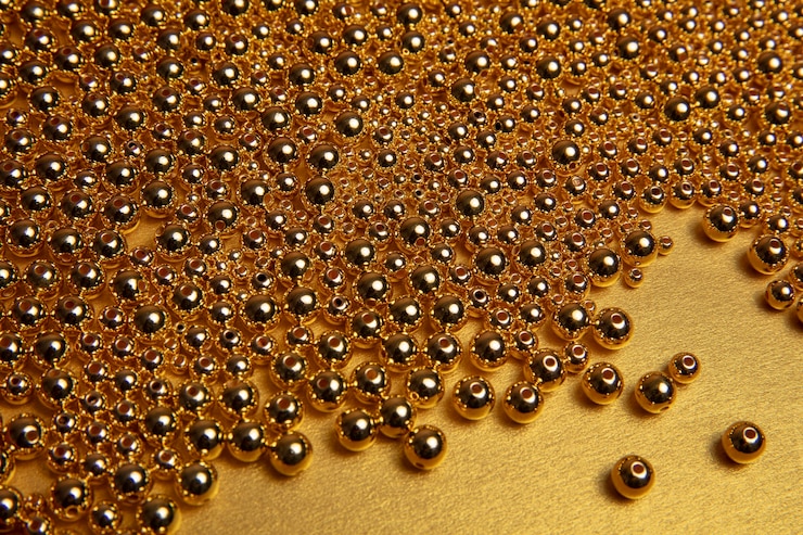 Kostenlose Foto goldästhetische tapete mit perlen