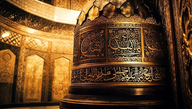 Kostenloses Foto goldene minarette symbolisieren die von ki generierte arabische spiritualität und kultur