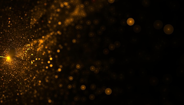 Kostenloses Foto goldener partikelstaub, der hintergrund platzt
