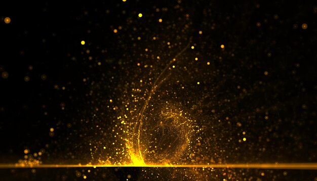 Goldener Schein platzte Energiefunken-Glitzerhintergrund