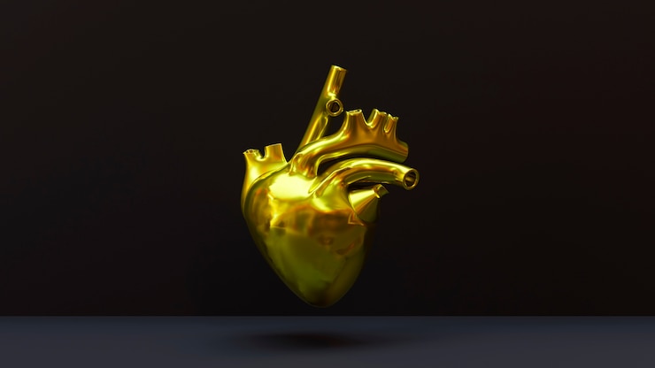 Kostenlose Foto goldenes anatomisches herz