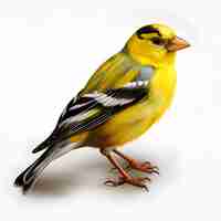 Kostenloses Foto goldfinch isoliert auf einem weißen hintergrund 3d-rendering