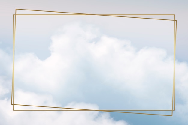 Kostenloses Foto goldrahmen am blauen himmel mit wolke