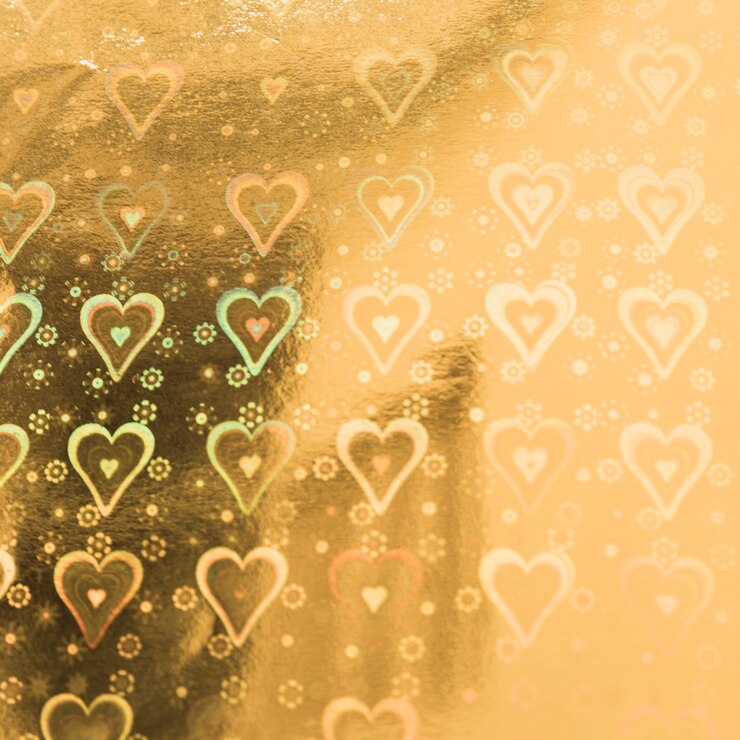 Kostenlose Foto goldsüßchenpapier mit herzmuster