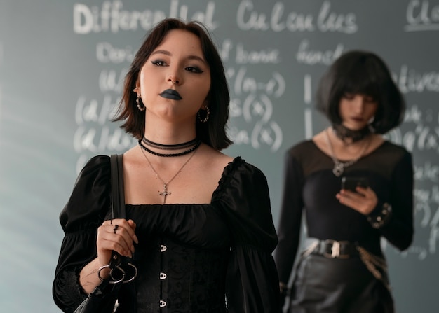 Kostenloses Foto gothic-schüler in der schule im klassenzimmer