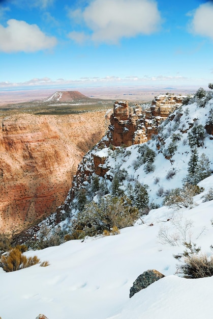 Grand Canyon-Panoramablick im Winter mit Schnee