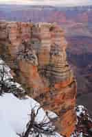 Kostenloses Foto grand canyon-panoramablick im winter mit schnee