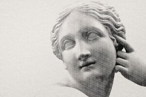 Kostenloses Foto griechische statue im gravurstil
