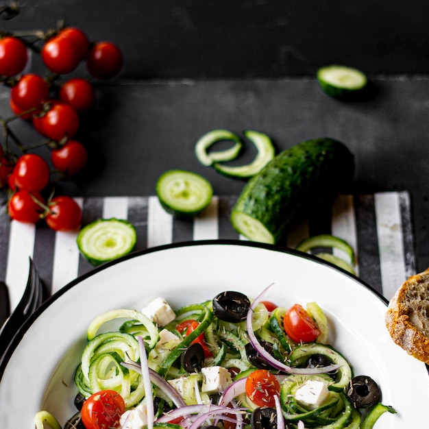 Griechischer Salat mit Spiralgurken-Rezeptidee