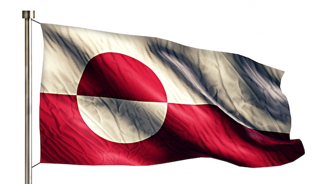 Grönland Nationalflagge isoliert 3D weißen Hintergrund