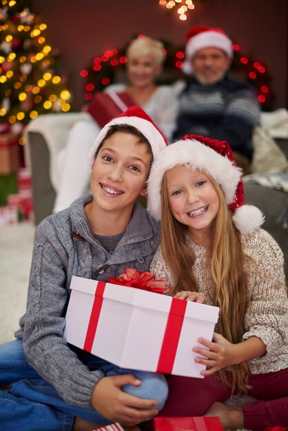 Großes gemeinsames Geschenk für die Geschwister