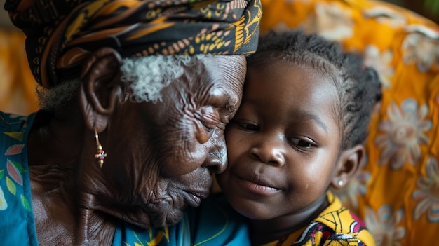 Kostenloses Foto großmutter zeigt ihre zuneigung zu ihrem enkel zum tag der großeltern