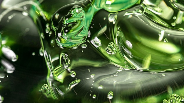 Grüne Hygiene saubere Gelstruktur mit Blasen