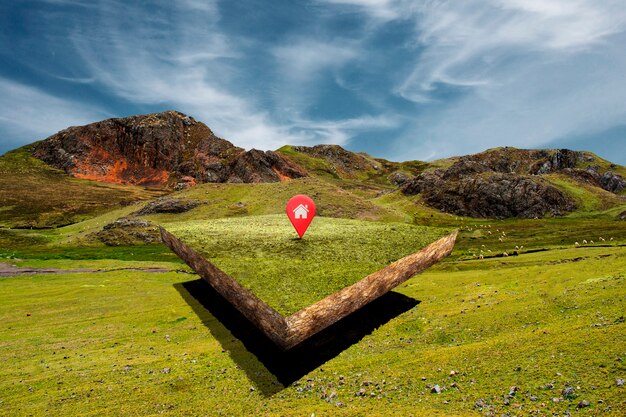 Grundstück mit Naturlandschaft und Standortspitze