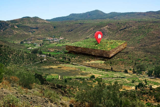 Grundstück mit Naturlandschaft und Standortspitze
