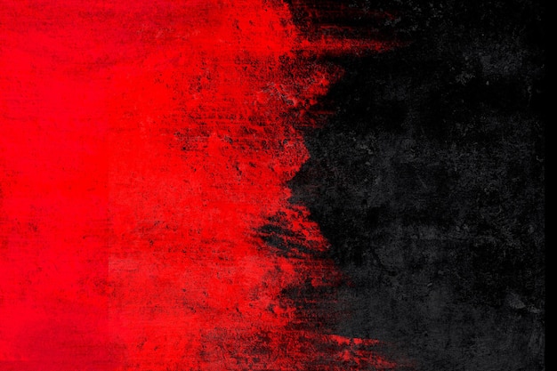 Grunge Hintergrund von roten Pinselstrichen auf schwarzem Hintergrund