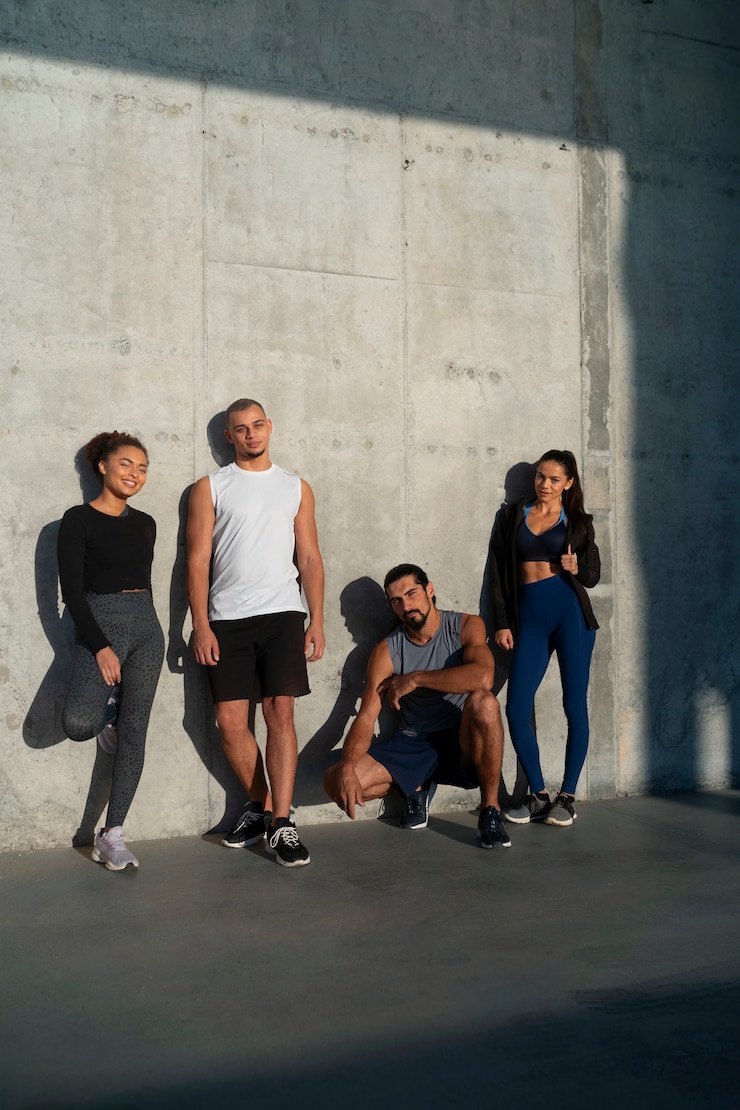 Kostenlose Foto gruppe von menschen, die gemeinsam im freien trainieren